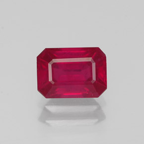 1.38 ct Red Ruby Gemstone, Ruby Gem in Octagon Facet Shape for Sale.
