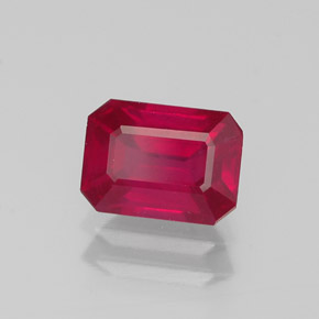 1.38 ct Red Ruby Stone, Natural Ruby in Octagon Facet Shape for Sale