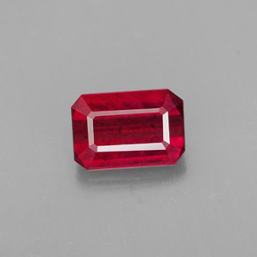 1.18 ct Red Ruby Gemstone, Ruby Gem in Octagon Facet Shape for Sale.