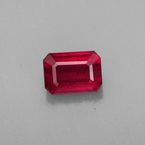 1.57 ct Red Ruby Gemstone, Ruby Gem in Octagon Facet Shape for Sale.