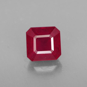 1.55 ct Red Ruby Gemstone, Ruby Gem in Octagon Facet Shape for Sale.
