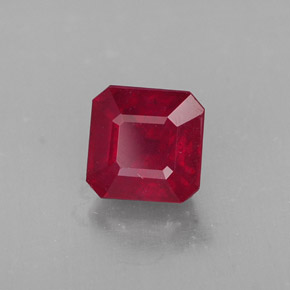 1.55 ct Red Ruby Stone, Natural Ruby in Octagon Facet Shape for Sale
