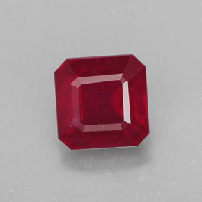1.96 ct Red Ruby Gemstone, Ruby Gem in Octagon Facet Shape for Sale.