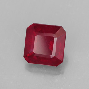 1.96 ct Red Ruby Stone, Natural Ruby in Octagon Facet Shape for Sale