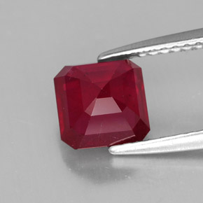 Ruby Gemstone in 6.6 x 6.5 mm Size for Sale, Ruby Stone in Red Color