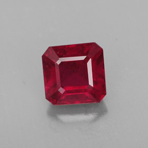 1.65 ct Red Ruby Gemstone, Ruby Gem in Octagon Facet Shape for Sale.