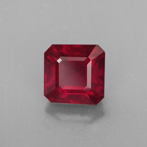 1.65 ct Red Ruby Stone, Natural Ruby in Octagon Facet Shape for Sale