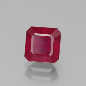 1.49 ct Red Ruby Stone, Natural Ruby in Octagon Facet Shape for Sale