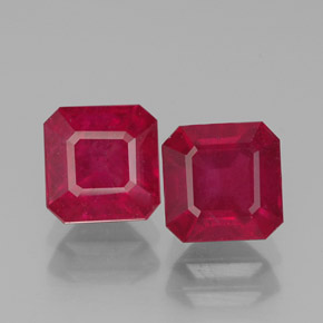 3.10 ct Red Ruby Gemstone, Ruby Gem in Octagon Facet Shape for Sale.