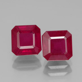3.20 ct Red Ruby Gemstone, Ruby Gem in Octagon Facet Shape for Sale.