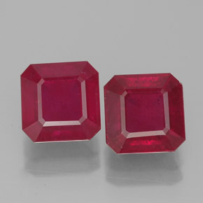 3.10 ct Red Ruby Gemstone, Ruby Gem in Octagon Facet Shape for Sale.