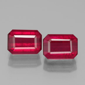 2.88 ct Red Ruby Gemstone, Ruby Gem in Octagon Facet Shape for Sale.