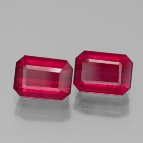 2.88 ct Red Ruby Stone, Natural Ruby in Octagon Facet Shape for Sale