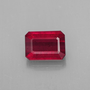 1.57 ct Red Ruby Gemstone, Ruby Gem in Octagon Facet Shape for Sale.