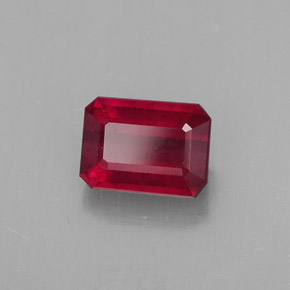 1.57 ct Red Ruby Stone, Natural Ruby in Octagon Facet Shape for Sale