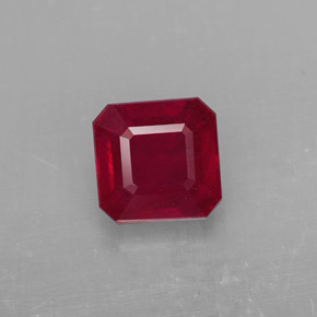1.58 ct Red Ruby Gemstone, Ruby Gem in Octagon Facet Shape for Sale.