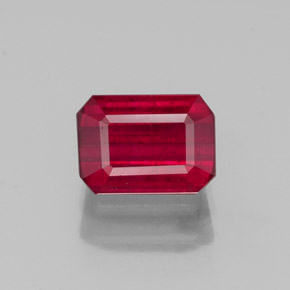1.57 ct Red Ruby Gemstone, Ruby Gem in Octagon Facet Shape for Sale.