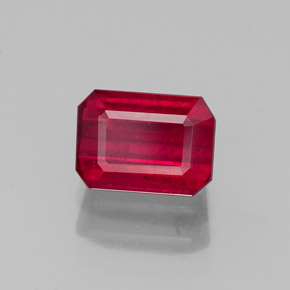 1.57 ct Red Ruby Stone, Natural Ruby in Octagon Facet Shape for Sale