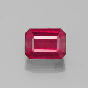1.34 ct Red Ruby Gemstone, Ruby Gem in Octagon Facet Shape for Sale.