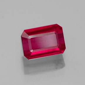 1.62 ct Red Ruby Stone, Natural Ruby in Octagon Facet Shape for Sale