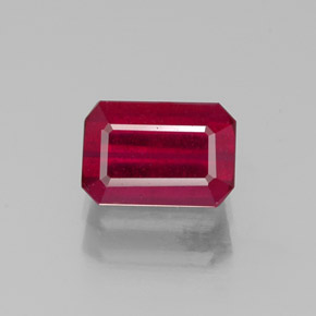 1.32 ct Red Ruby Gemstone, Ruby Gem in Octagon Facet Shape for Sale.