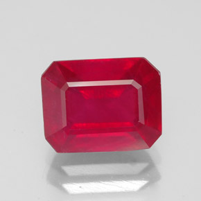 3.22 ct Red Ruby Gemstone, Ruby Gem in Octagon Facet Shape for Sale.
