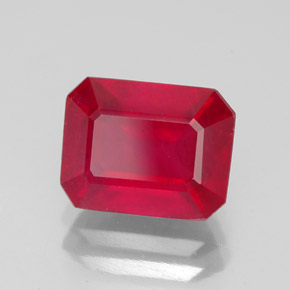 3.22 ct Red Ruby Stone, Natural Ruby in Octagon Facet Shape for Sale