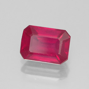 1.34 ct Red Ruby Stone, Natural Ruby in Octagon Facet Shape for Sale