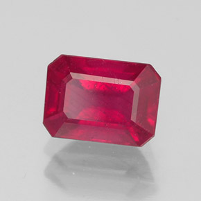 1.62 ct Red Ruby Stone, Natural Ruby in Octagon Facet Shape for Sale