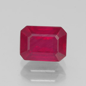 1.39 ct Red Ruby Gemstone, Ruby Gem in Octagon Facet Shape for Sale.
