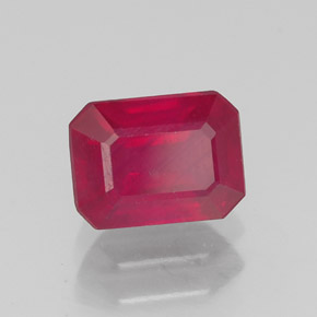 1.39 ct Red Ruby Stone, Natural Ruby in Octagon Facet Shape for Sale