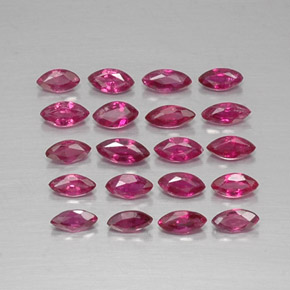 1.67 ct Red Ruby Stone, Natural Ruby in Marquise Facet Shape for Sale