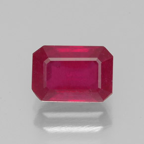 1.43 ct Red Ruby Gemstone, Ruby Gem in Octagon Facet Shape for Sale.
