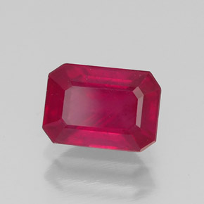1.39 ct Red Ruby Stone, Natural Ruby in Octagon Facet Shape for Sale