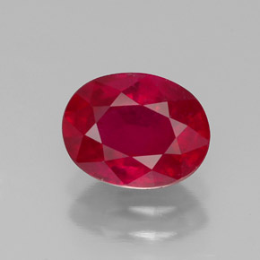 1.80 ct Red Ruby Gemstone, Ruby Gem in Oval Facet Shape for Sale.