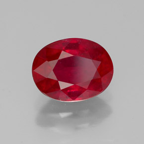 1.80 ct Red Ruby Stone, Natural Ruby in Oval Facet Shape for Sale