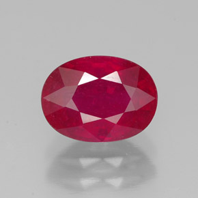 1.88 ct Red Ruby Gemstone, Ruby Gem in Oval Facet Shape for Sale.