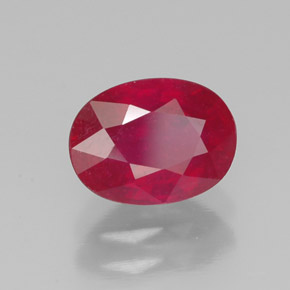 1.88 ct Red Ruby Stone, Natural Ruby in Oval Facet Shape for Sale