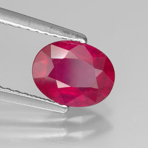 1.53 ct Red Ruby Stone, Natural Ruby in Oval Facet Shape for Sale
