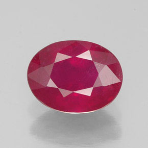 1.77 ct Red Ruby Gemstone, Ruby Gem in Oval Facet Shape for Sale.