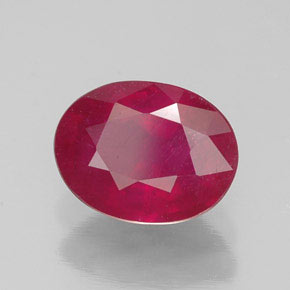 1.77 ct Red Ruby Stone, Natural Ruby in Oval Facet Shape for Sale