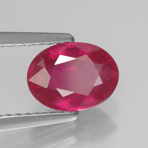 1.61 ct Red Ruby Stone, Natural Ruby in Oval Facet Shape for Sale