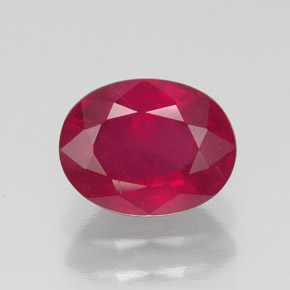 1.77 ct Red Ruby Gemstone, Ruby Gem in Oval Facet Shape for Sale.