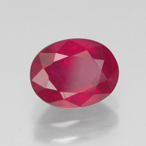 1.77 ct Red Ruby Stone, Natural Ruby in Oval Facet Shape for Sale