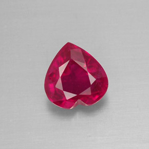 1.12 ct Red Ruby Gemstone, Ruby Gem in Heart Facet Shape for Sale.