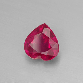 1.12 ct Red Ruby Stone, Natural Ruby in Heart Facet Shape for Sale