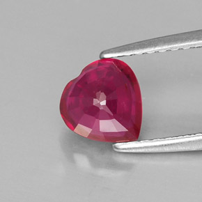 Ruby Gemstone in 6.4 x 6.1 mm Size for Sale, Ruby Stone in Pink Red Color