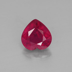 1.19 ct Red Ruby Gemstone, Ruby Gem in Heart Facet Shape for Sale.