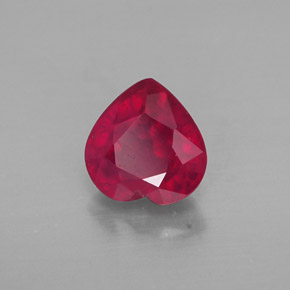 1.19 ct Red Ruby Stone, Natural Ruby in Heart Facet Shape for Sale