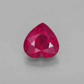 1.09 ct Red Ruby Gemstone, Ruby Gem in Heart Facet Shape for Sale.